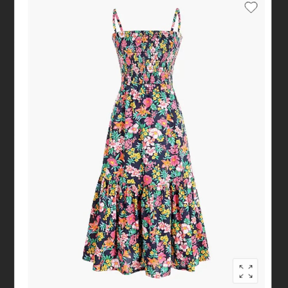 J Crew Factory Smocked-top midi dress size 2X